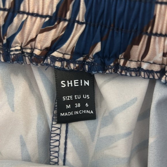 SHEIN Navy Tan Brown 2 Pc. Top & Skort Layered Ruffle Crop Top Size Medium - Picture 5 of 7